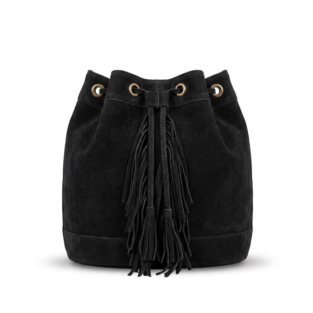 Cartera Gamuza Con Flecos