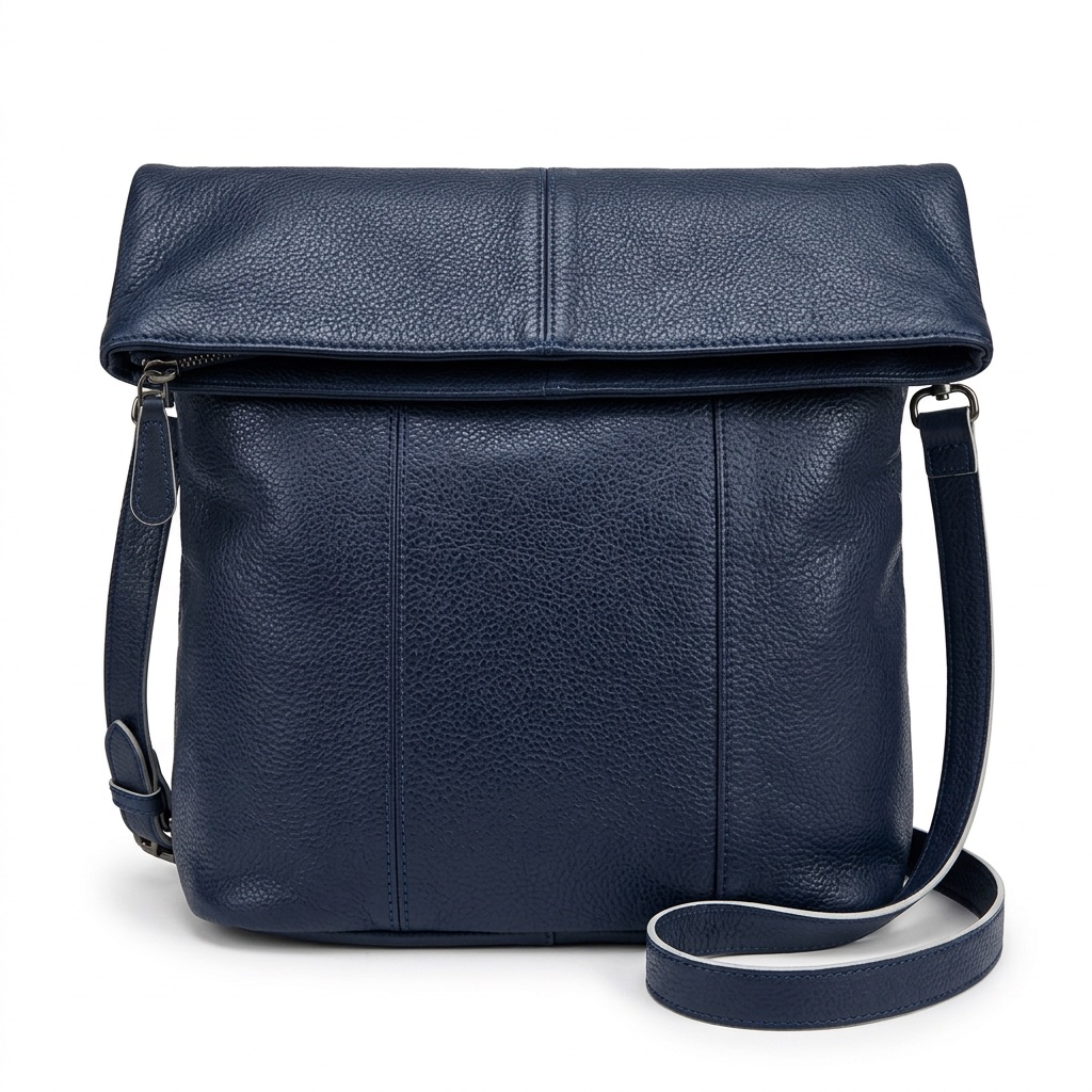 Cartera Cuero Azul Marino